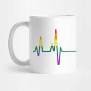 LGBT Heartbeat , Heartbeat lgbt , LGBT heartbeat LGBT rainbow heartbeat gay and lesbian pride , LBGT Gift Heartbeat Pride Mug